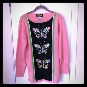 Women’s Vintage Bob Mackie Butterly Trio Sweater